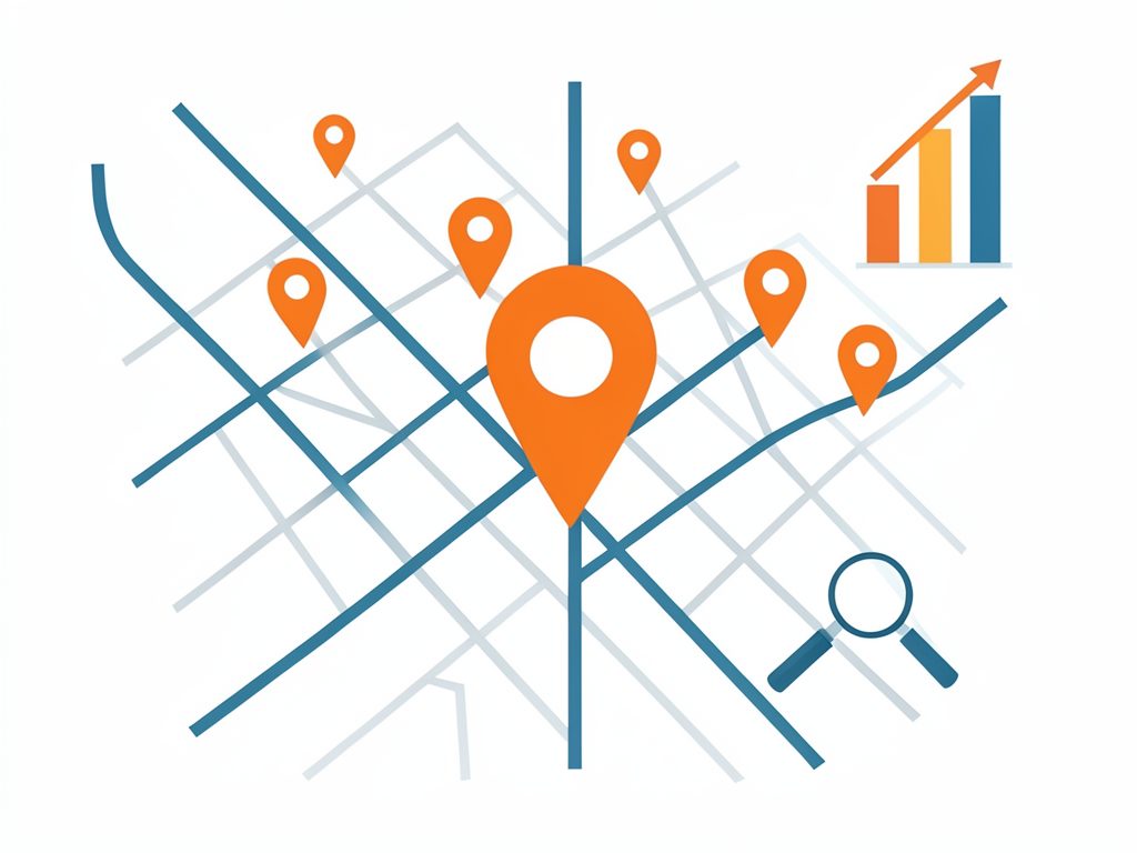 Local SEO map of Melbourne with location pins